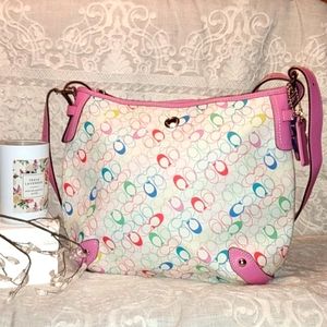 💚❤️💙Coach Tote💕 shoulder strap, medium, pink with other colors,